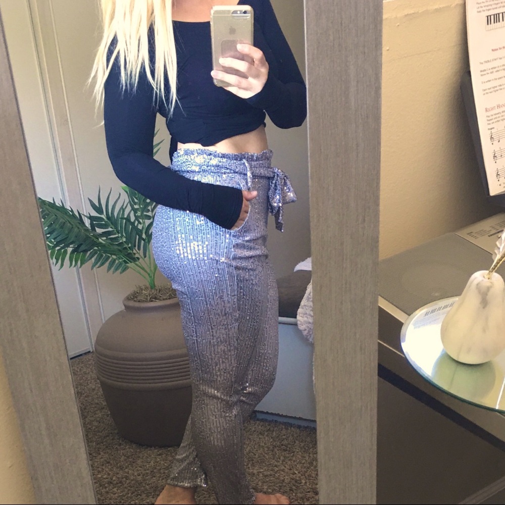 Sequin taupe stretchy party pants!